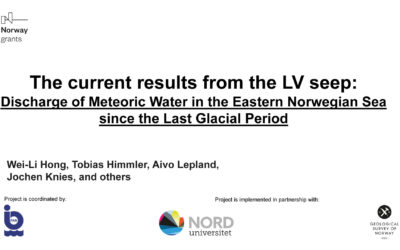 ’The current results from the LV seep: Discharge of Meteoric Water in the Eastern Norwegian Sea since the Last Glacial Period’ Wei-Li Hong, Tobias Himmler, Aivo Lepland, Jochen Knies, and others